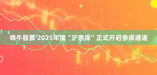 嗨牛股票 2025年度“沪惠保”正式开启参保通道